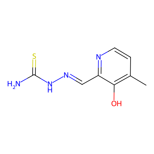 [(3-Hydroxy-4-methyl-2-pyridinyl)methylideneamino]thiourea structure