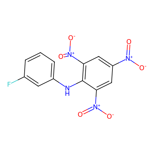 N-(3-fluorophenyl)-2,4,6-trinitroaniline structure