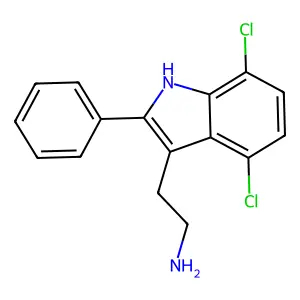 2-(4,7-dichloro-2-phenyl-1H-indol-3-yl)ethanamine structure