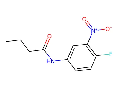 N-(4-fluoro-3-nitrophenyl)butanamide structure