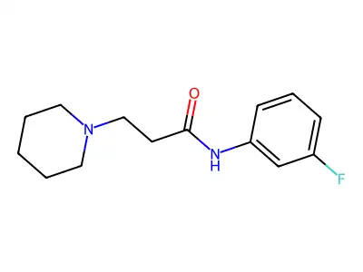 N-(3-fluorophenyl)-3-(1-piperidinyl)propanamide structure