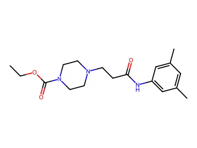 Ethyl 4-[3-(3,5-dimethylanilino)-3-oxopropyl]-1-piperazinecarboxylate structure