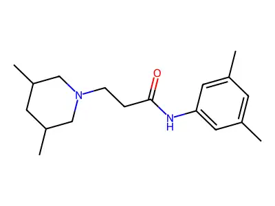 N-(3,5-dimethylphenyl)-3-(3,5-dimethylpiperidin-1-yl)propanamide structure
