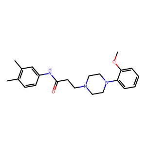 N-(3,4-dimethylphenyl)-3-[4-(2-methoxyphenyl)piperazin-1-yl]propanamide structure