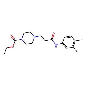 Ethyl 4-[3-(3,4-dimethylanilino)-3-oxopropyl]-1-piperazinecarboxylate structure