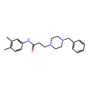 3-(4-benzyl-1-piperazinyl)-N-(3,4-dimethylphenyl)propanamide structure