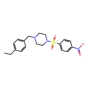 1-(4-Ethylbenzyl)-4-[(4-nitrophenyl)sulfonyl]piperazine structure