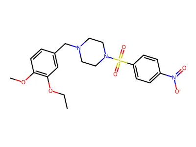 1-(3-Ethoxy-4-methoxybenzyl)-4-[(4-nitrophenyl)sulfonyl]piperazine structure