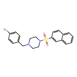 1-[(4-Bromophenyl)methyl]-4-naphthalen-2-ylsulfonylpiperazine structure