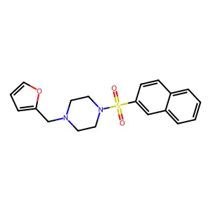 1-(Furan-2-ylmethyl)-4-naphthalen-2-ylsulfonylpiperazine structure