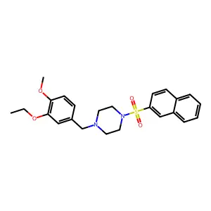 1-[(3-Ethoxy-4-methoxyphenyl)methyl]-4-naphthalen-2-ylsulfonylpiperazine structure