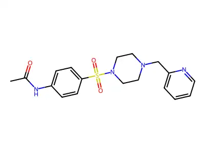 N-[4-[4-(pyridin-2-ylmethyl)piperazin-1-yl]sulfonylphenyl]acetamide structure