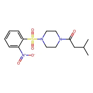 3-Methyl-1-[4-(2-nitrophenyl)sulfonylpiperazin-1-yl]butan-1-one structure