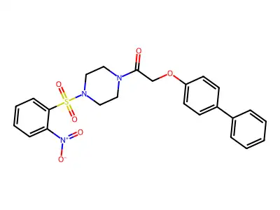 1-[4-(2-Nitrophenyl)sulfonylpiperazin-1-yl]-2-(4-phenylphenoxy)ethanone structure