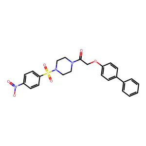 1-[4-(4-Nitrophenyl)sulfonylpiperazin-1-yl]-2-(4-phenylphenoxy)ethanone structure