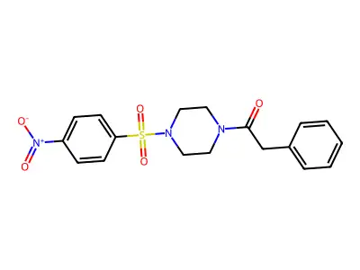 1-[4-(4-Nitrophenyl)sulfonylpiperazin-1-yl]-2-phenylethanone structure