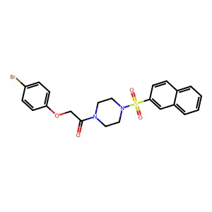 2-(4-Bromophenoxy)-1-(4-naphthalen-2-ylsulfonylpiperazin-1-yl)ethanone structure