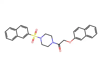 2-Naphthalen-2-yloxy-1-(4-naphthalen-2-ylsulfonylpiperazin-1-yl)ethanone structure