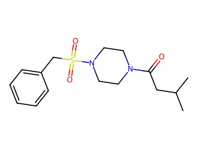 1-(4-Benzylsulfonylpiperazin-1-yl)-3-methylbutan-1-one structure