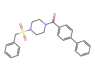 (4-Benzylsulfonylpiperazin-1-yl)-(4-phenylphenyl)methanone structure