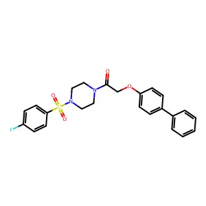 1-[4-(4-Fluorophenyl)sulfonylpiperazin-1-yl]-2-(4-phenylphenoxy)ethanone structure