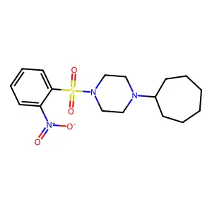 1-Cycloheptyl-4-(2-nitrophenyl)sulfonylpiperazine structure