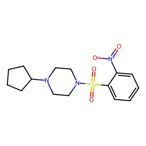 1-Cyclopentyl-4-[(2-nitrophenyl)sulfonyl]piperazine structure