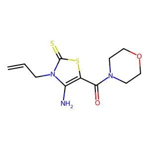 3-allyl-4-amino-5-(4-morpholinylcarbonyl)-1,3-thiazole-2(3H)-thione structure