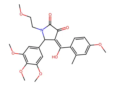 3-hydroxy-4-(4-methoxy-2-methylbenzoyl)-1-(2-methoxyethyl)-5-(3,4,5-trimethoxyphenyl)-2,5-dihydro-1H-pyrrol-2-one structure