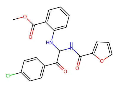 Methyl 2-{[2-(4-chlorophenyl)-1-(2-furoylamino)-2-oxoethyl]amino}benzoate structure