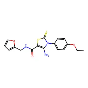 4-amino-3-(4-ethoxyphenyl)-N-(2-furylmethyl)-2-thioxo-2,3-dihydro-1,3-thiazole-5-carboxamide structure