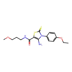 4-amino-3-(4-ethoxyphenyl)-N-(3-methoxypropyl)-2-thioxo-2,3-dihydro-1,3-thiazole-5-carboxamide structure
