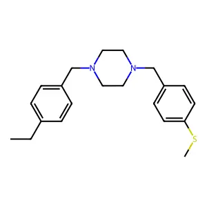 1-[(4-Ethylphenyl)methyl]-4-[(4-methylsulfanylphenyl)methyl]piperazine structure
