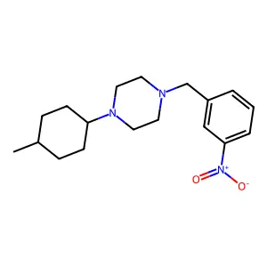1-(4-Methylcyclohexyl)-4-[(3-nitrophenyl)methyl]piperazine structure
