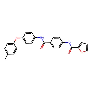 N-[4-[[4-(4-methylphenoxy)phenyl]carbamoyl]phenyl]furan-2-carboxamide structure