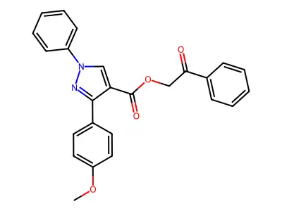 2-oxo-2-phenylethyl 3-(4-methoxyphenyl)-1-phenyl-1H-pyrazole-4-carboxylate structure