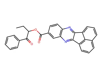 1-Benzoylpropyl acenaphtho[1,2-b]quinoxaline-9-carboxylate structure