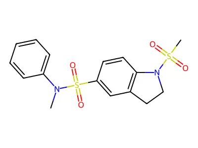 N-methyl-1-methylsulfonyl-N-phenyl-2,3-dihydroindole-5-sulfonamide structure
