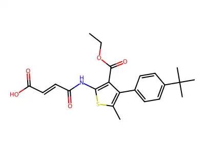 (E)-4-[[4-(4-tert-butylphenyl)-3-ethoxycarbonyl-5-methylthiophen-2-yl]amino]-4-oxobut-2-enoic acid structure