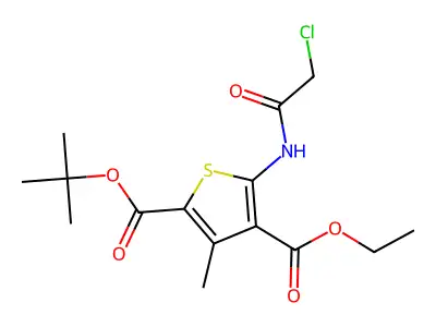 2-Tert-butyl 4-ethyl 5-(2-chloroacetamido)-3-methylthiophene-2,4-dicarboxylate structure