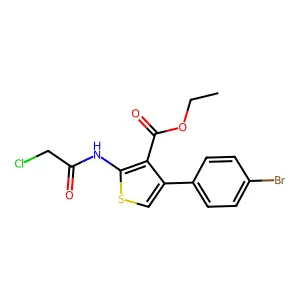 Ethyl 4-(4-bromophenyl)-2-[(2-chloroacetyl)amino]-3-thiophenecarboxylate structure