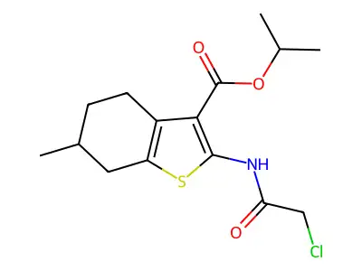 propan-2-yl 2-(2-chloroacetamido)-6-methyl-4,5,6,7-tetrahydro-1-benzothiophene-3-carboxylate structure
