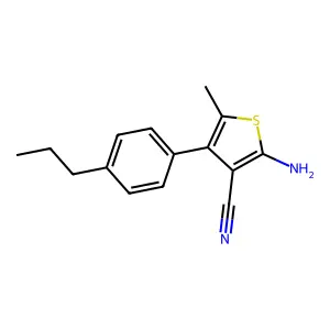 2-Amino-5-methyl-4-(4-propylphenyl)thiophene-3-carbonitrile structure