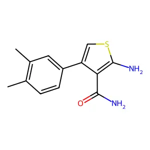2-Amino-4-(3,4-dimethylphenyl)thiophene-3-carboxamide structure