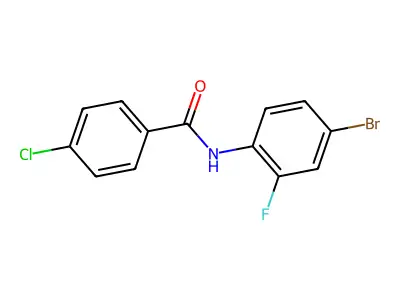 N-(4-bromo-2-fluorophenyl)-4-chlorobenzamide structure