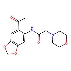 N-(6-acetyl-1,3-benzodioxol-5-yl)-2-morpholin-4-ylacetamide structure
