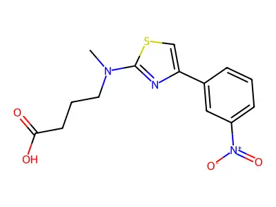 4-{Methyl[4-(3-nitrophenyl)-1,3-thiazol-2-yl]amino}butanoic acid structure