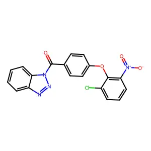Benzotriazol-1-yl-[4-(2-chloro-6-nitrophenoxy)phenyl]methanone structure