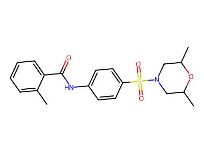 N-[4-(2,6-dimethylmorpholin-4-yl)sulfonylphenyl]-2-methylbenzamide structure