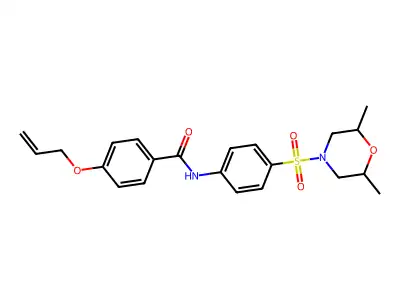 N-{4-[(2,6-dimethylmorpholin-4-yl)sulfonyl]phenyl}-4-(prop-2-en-1-yloxy)benzamide structure